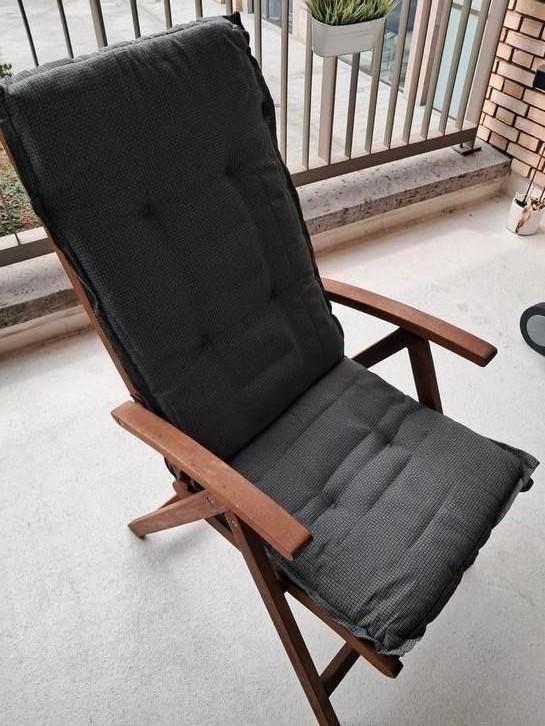 Tuinstoel 4st. met kussen en verstelbaar, Jardin & Terrasse, Chaises de jardin, Comme neuf, Enlèvement