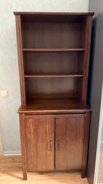 Donkerbruine Boekenkast met opbergruimte, Huis en Inrichting, Kasten | Boekenkasten, Ophalen, Met deur(en), 50 tot 100 cm, Zo goed als nieuw