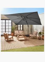 Parasol merk Sweeek, grijs, 380 cm breed, niet gebruikt., Ophalen, Nieuw, Zweefparasol, 3 tot 4 meter