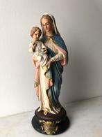 Ancienne statue plâtre - Vierge à l’Enfant - 34cm, Antiquités & Art