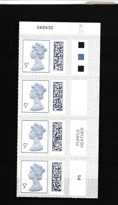 Code couleur 5 pence de la Reine Elizabeth pour la Grande-Br, Timbres & Monnaies, Timbres | Europe | Royaume-Uni, Non oblitéré