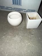 2 cache-pot Aldi blanc, Jardin & Terrasse, Enlèvement ou Envoi, Moins de 25 cm, Comme neuf, Intérieur