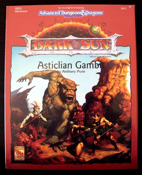 ADD2ndEd-Dark Sun Adventure DSQ3 Asticlian Gambit TSR 1992, Hobby & Loisirs créatifs, Wargaming, Comme neuf, Autres types, Enlèvement ou Envoi