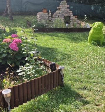 15 houten tuinborders behandelen twee keer zoveel azuurblauw beschikbaar voor biedingen