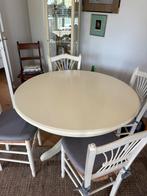 Uitschuifbare ronde tafel met stoelen, Ophalen, Zo goed als nieuw