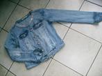 jeans jasje met kraaltjes bovenkant mt S, Taille 36 (S), Bleu, Porté, Enlèvement ou Envoi