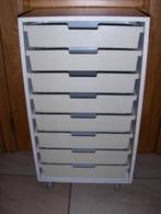 Meuble  mèlaminé blanc sur roulette. En parfait état.  10€, Ophalen, Gebruikt