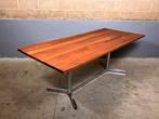 Vintage Eettafel Chroom Massief kersen industrieel, Huis en Inrichting, Tafels | Eettafels, Ophalen, Gebruikt, 150 tot 200 cm