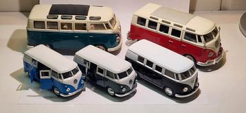 2x 1/25 + 3x 1/34 Volkswagen Transporter Bus Kinsmart Welly  beschikbaar voor biedingen