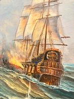 Handgeschilderd maritiem schilderij – gesigneerd J. Harley, Ophalen