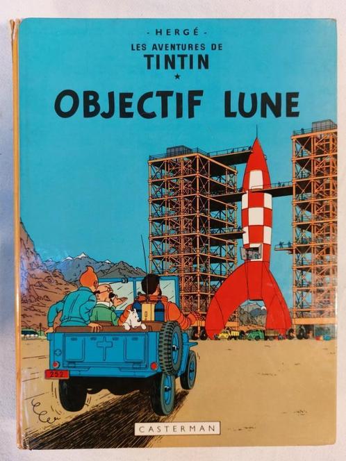 Tintin T.16 Objectif lune - Réédition (1979) - Etat moyen, Livres, BD, Utilisé, Une BD, Enlèvement ou Envoi