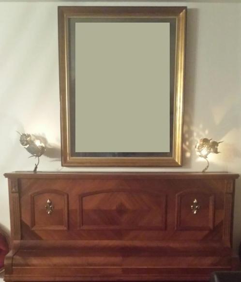 Piano incl. 2 pers. pianobank, 2 bordeaux stoeltjes, boeken, Muziek en Instrumenten, Piano's, Gebruikt, Piano, Bruin, Ophalen
