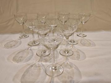 10 verres en cristal gravés Val saint lambert, Enlèvement