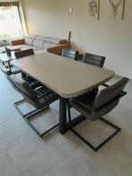 Eettafel met stoelen (ook apart te koop), Huis en Inrichting, Tafels | Eettafels, 200 cm of meer, 50 tot 100 cm, Industrieel, Gebruikt