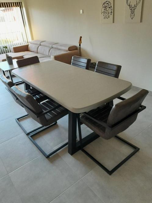 Eettafel met stoelen (ook apart te koop), Maison & Meubles, Tables | Tables à manger, Utilisé, 50 à 100 cm, 200 cm ou plus, Cinq personnes ou plus