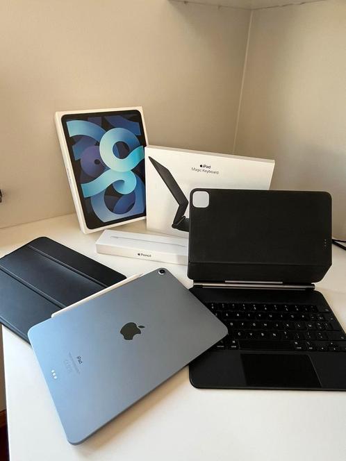 Ipad Air + Magic Keyboard + Apple Pencil + extra hoesje, Computers en Software, Apple iPads, Gebruikt, Apple iPad Air, Wi-Fi, 11 inch