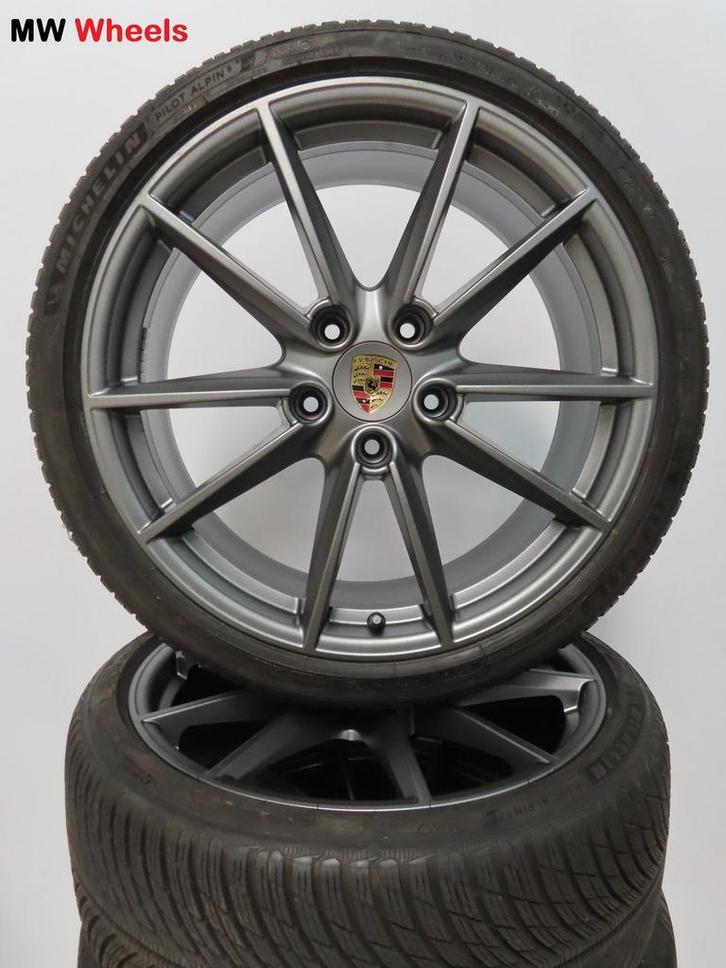 Porsche 21 inch Origineel velgen 911 992 met winterbanden, Auto-onderdelen, Banden en Velgen, Banden en Velgen, Winterbanden, 20 inch