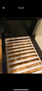 2 lits ikea noir + 2 sommier, Huis en Inrichting, Slaapkamer | Bedden, Ophalen, Gebruikt, Eenpersoons, Zwart