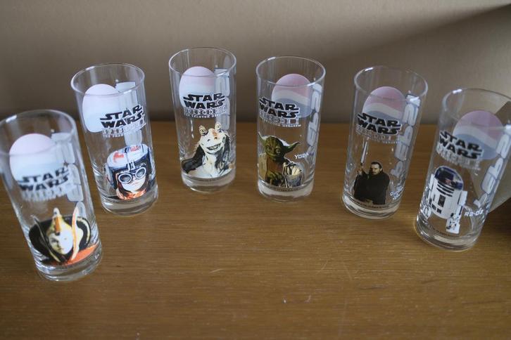 Lot de six verres " Star Wars" à l'état neuf, Antiquités & Art, Antiquités | Couverts, Enlèvement ou Envoi
