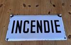 Emaille bord Incendie 40x20cm, Ophalen of Verzenden
