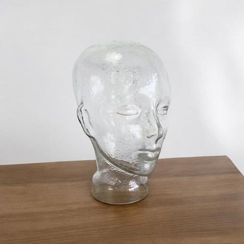 Vintage glazen hoofd / decoratie, Antiek en Kunst, Antiek | Woonaccessoires, Ophalen of Verzenden