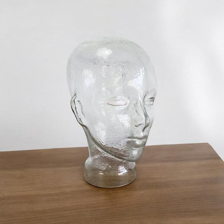 Vintage glazen hoofd / decoratie, Antiek en Kunst, Antiek | Woonaccessoires, Ophalen of Verzenden
