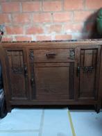 Eiken lavabokast met marmeren blad -detail deur houtsnijwerk, Ophalen