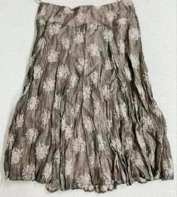Phase Eight Jupe plissée jupe longue taille L + motif fleuri, Taille 42/44 (L), Enlèvement ou Envoi, Comme neuf, Brun