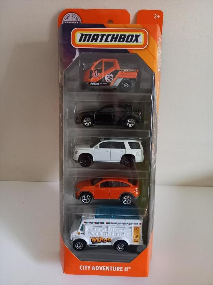 Matchbox 5 pack City Adventure II GKJ07 (2020), Hobby en Vrije tijd, Modelauto's | 1:87, Nieuw, Auto, Matchbox, Ophalen of Verzenden