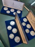 3 muntensets Moscow 1980, Postzegels en Munten, Ophalen, Overige landen, Setje, Zilver