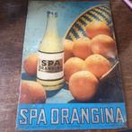 ancienne plaque en tole "SPA ORANGINA" 1954, Verzamelen, Ophalen of Verzenden, Gebruikt