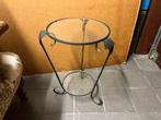 Smeedijzeren tafeltje, Huis en Inrichting, Ophalen, Gebruikt, Rond, Glas