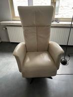 Wit leren elektrische relax zetel, Huis en Inrichting, Fauteuils, Ophalen, Zo goed als nieuw, Leer