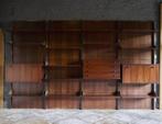 intage wandmeubel in palissander, bestaande uit 4 wandpanele, Ophalen, Gebruikt, 200 cm of meer, 300 cm of meer
