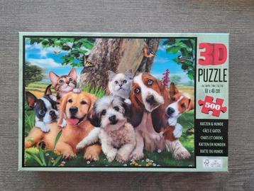 3D-puzzel katten en honden 500 stukjes, Enlèvement, Comme neuf