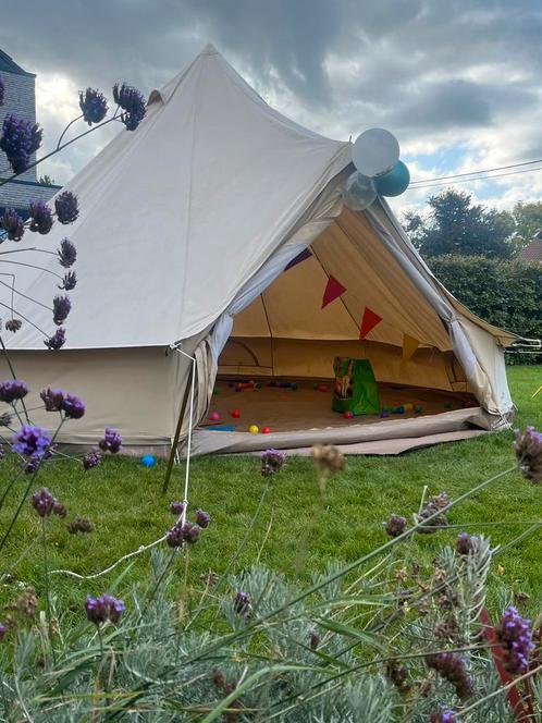 Tente en coton tipi Glamping Bell 6/8 personnes, Caravanes & Camping, Tentes, Comme neuf, Enlèvement