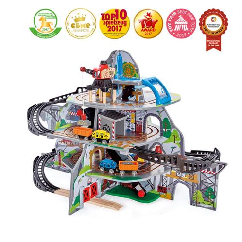 Hape Mighty Mountain Mine - mijn met trein, Kinderen en Baby's, Speelgoed | Houten speelgoed, Zo goed als nieuw, Duw- of Trekspeelgoed