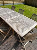 Table en bois et 7 chaises pliantes, Enlèvement, Utilisé, Rectangulaire, Bois