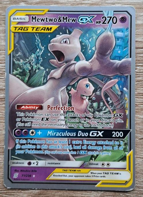 Pokémon kaart Mewtwo & Mew GX Tag Team 2019, Hobby en Vrije tijd, Verzamelkaartspellen | Pokémon, Zo goed als nieuw, Losse kaart