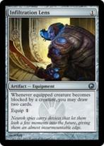 Infiltration Lens - SOM - MTG - TUSSEN EX EN NM, Hobby en Vrije tijd, Verzamelkaartspellen | Magic the Gathering, Ophalen of Verzenden