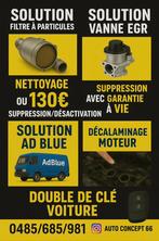 Egr/fap/ad blue solution, Enlèvement