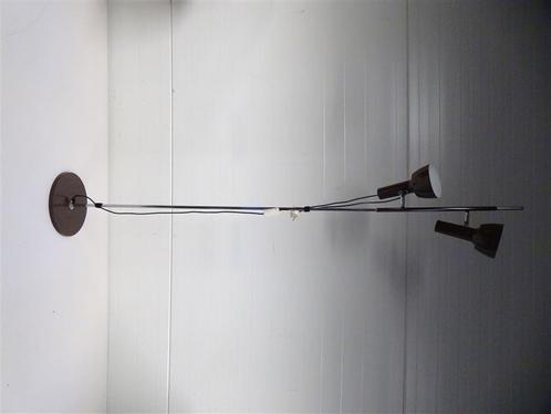 A6526. Chroom/Bruine Jaren 70 Vloerlamp, Huis en Inrichting, Lampen | Vloerlampen, Gebruikt, Ophalen of Verzenden