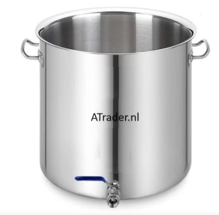 kookpan / Brouw pan / met aftapkraan 36 liter, Inox + Deksel, Huis en Inrichting, Keuken | Potten en Pannen, Nieuw, Kookpan of Snelkookpan