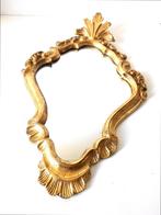 Miroir huppé ancien doré de style baroque, Antiquités & Art, Moins de 50 cm, Enlèvement ou Envoi, Moins de 100 cm, Autres formes