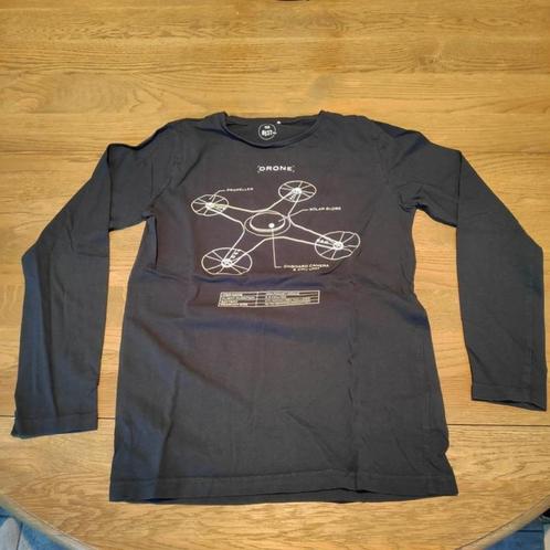 Donkerblauwe t-shirt met lange mouwen BESTies met drone, Kinderen en Baby's, Kinderkleding | Maat 158, Zo goed als nieuw, Jongen