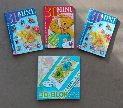 Lot met 3D Mini boekjes en 3D-Blok (KRT70), Hobby en Vrije tijd, Kaarten | Zelf maken, Zo goed als nieuw, Knipvel, Overige thema's