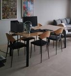 Eettafel met 6 stoelen., Huis en Inrichting, Stoelen, Ophalen, Overige materialen, Gebruikt, Bruin