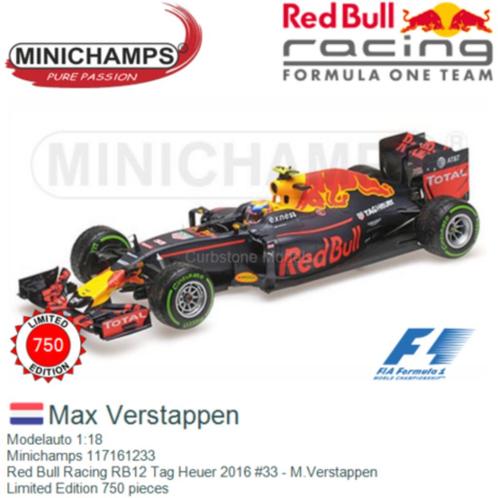 Red Bull Racing Tag Heuer RB12 M. Verstappen, Verzamelen, Automerken, Motoren en Formule 1, Nieuw, Formule 1, Ophalen of Verzenden