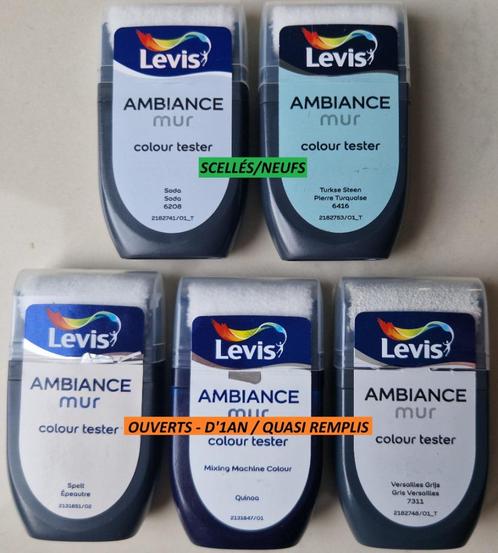 Testeurs couleur Levis Ambiance Mur 30ml (2 neufs+3 ouverts), Doe-het-zelf en Bouw, Verf, Beits en Lak, Nieuw, Verf, Minder dan 5 liter