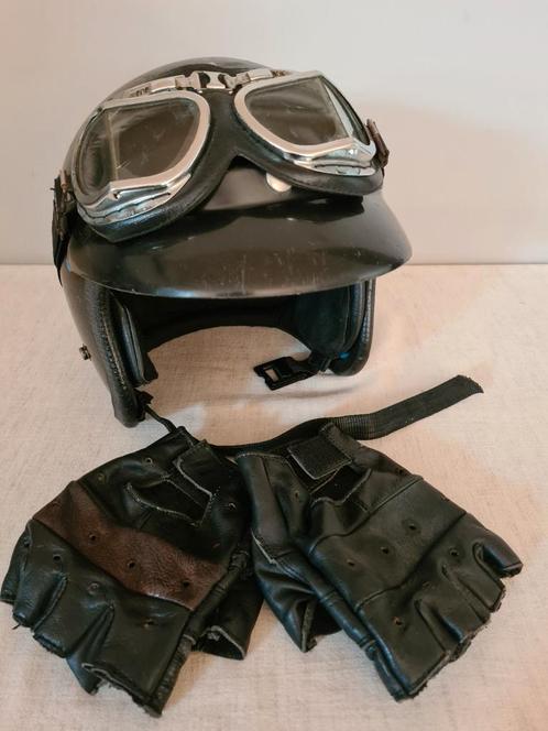 Pilotenbril en lederen handschoenen., Motos, Vêtements | Casques de moto, Enlèvement ou Envoi